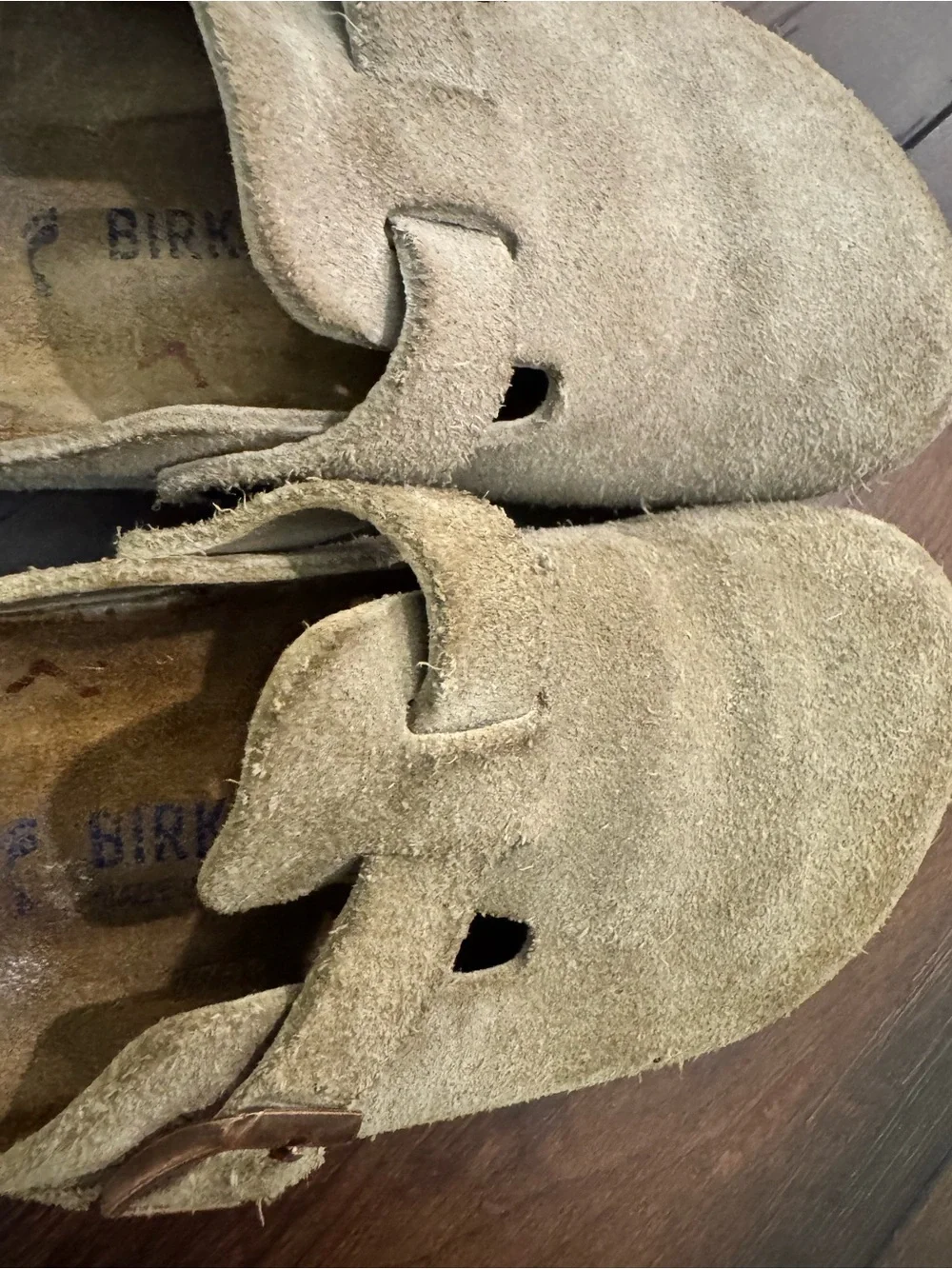 Birkenstock Kids Suede Slip-On Clogs in Light Tan